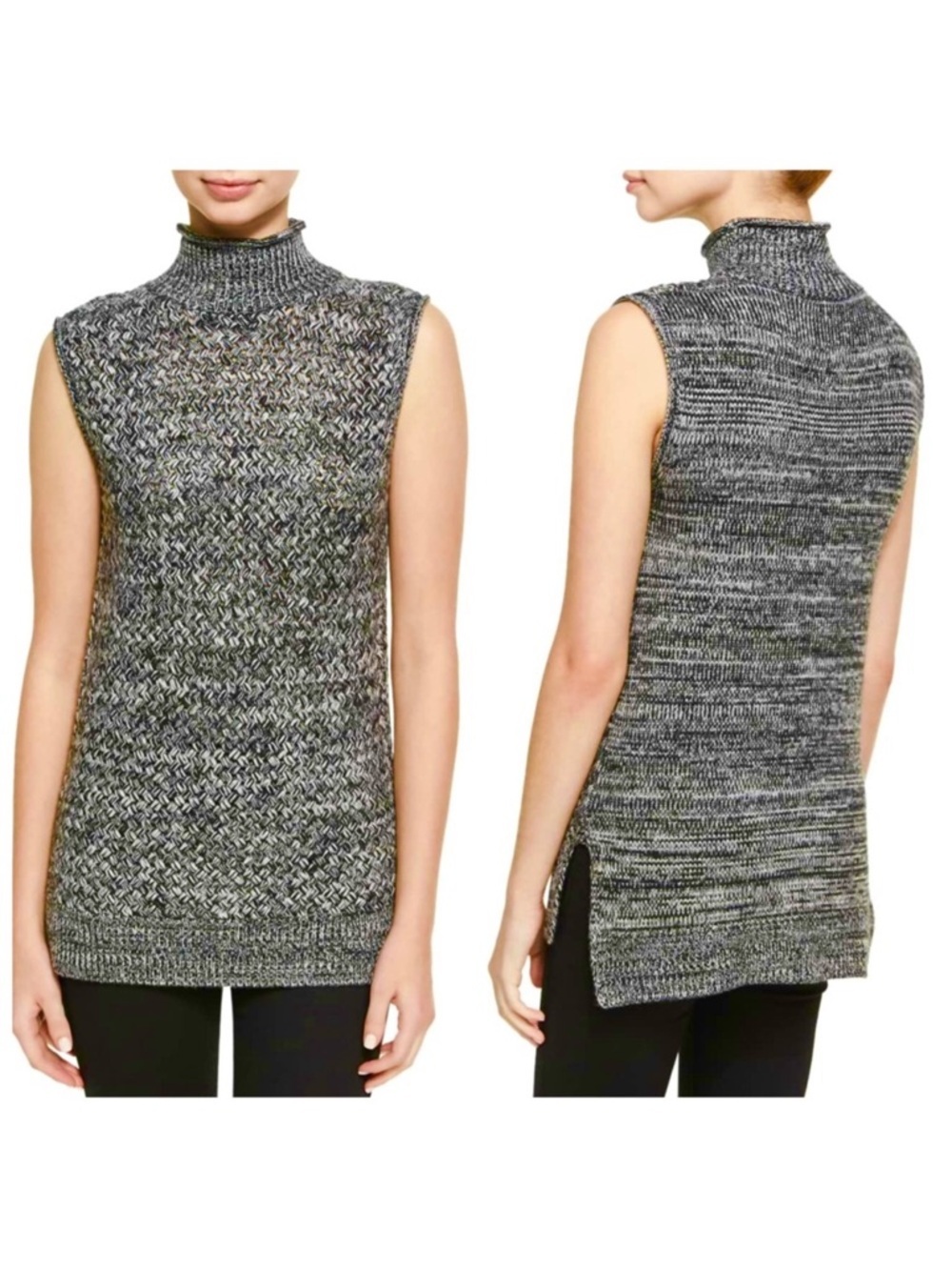 Alice‎ & Olivia Wool Cashmere Abbot Sleeveless Mock Neck Tunic Sweater Sz M